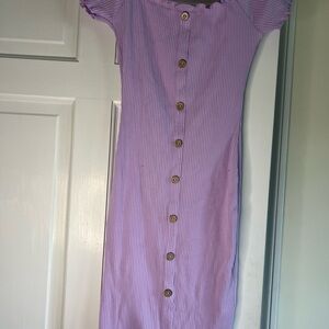 Ardene Lavender Pleated button down dress